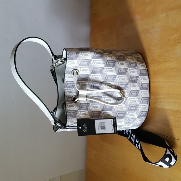 Karl Lagerfeld Paris White Adele Bucket Bag - Picture 2 of 13